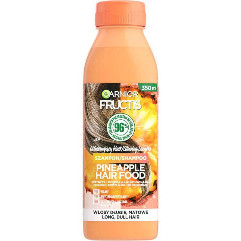 Foto van Fructis pineapple hair food shampoo voor lang en dof haar 350ml