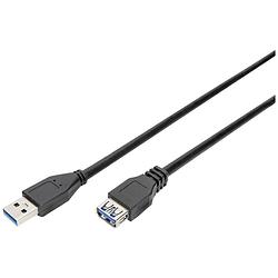 Foto van Digitus usb-kabel usb 3.2 gen1 (usb 3.0 / usb 3.1 gen1) usb-a stekker, usb-a bus 3.00 m zwart ak-300203-030-s