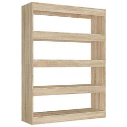 Foto van The living store boekenkast sonoma eiken - 100 x 30 x 135 cm - bewerkt hout