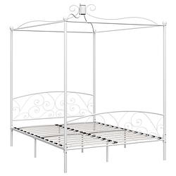 Foto van The living store hemelbedframe - metaal - wit - 211 x 189 x 227 cm - geschikt voor 180 x 200 cm matras