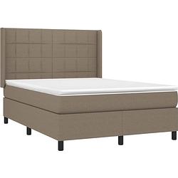 Foto van The living store boxspring - led - taupe - 140x190 cm - pocketvering