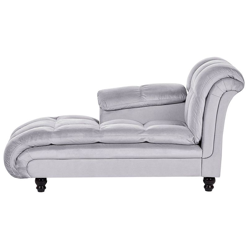 Foto van Beliani lormont - chaise longue-grijs-fluweel