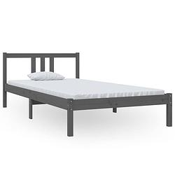 Foto van Vidaxl bedframe massief hout grijs 100x200 cm