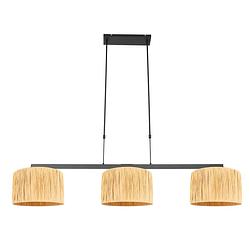 Foto van Steinhauer stang hanglamp - in hoogte verstelbaar - e27 (grote fitting) - naturel en zwart