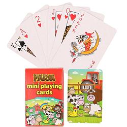 Foto van Mini boerderij dieren thema speelkaarten 6 x 4 cm in doosje - kaartspel