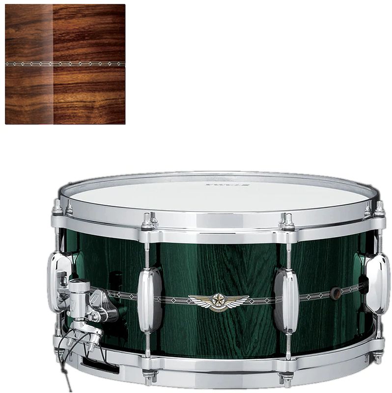 Foto van Tama star tbs1455s-lnti natural indian laurel bubinga 14 x 5.5 inch snaredrum