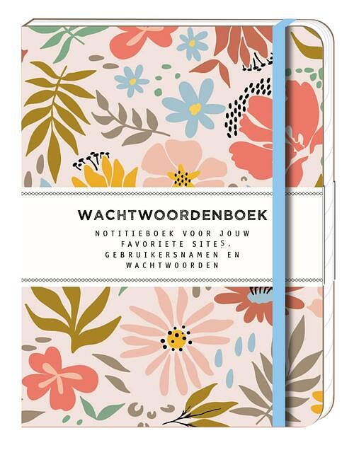 Foto van Wachtwoorden notitieboek - soft floral - paperback (9789464326390)