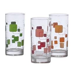 Foto van Montana glazenset dice 280 ml glas groen/rood/oranje 3-delig