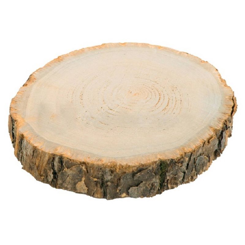 Foto van Chaks kaarsenplateau boomschijf met schors - hout - d26 x h4 cm - rond - kaarsenplateaus