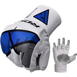 Foto van Rdx sports grappling gloves rex t7 - blauw l - leer