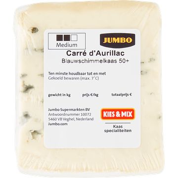 Foto van 3 voor € 6,00 | jumbo carre d'saurillac blauwaderkaas 50+ 110g aanbieding bij jumbo