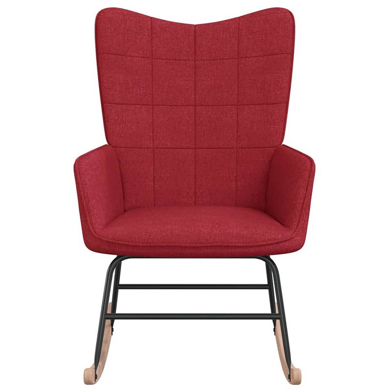 Foto van The living store schommelfauteuil stof - 61 x 78 x 98 cm - wijnrood