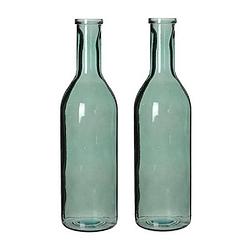 Foto van 2x decoratiefles / glazen fles grijs 50 x 15 cm - vazen