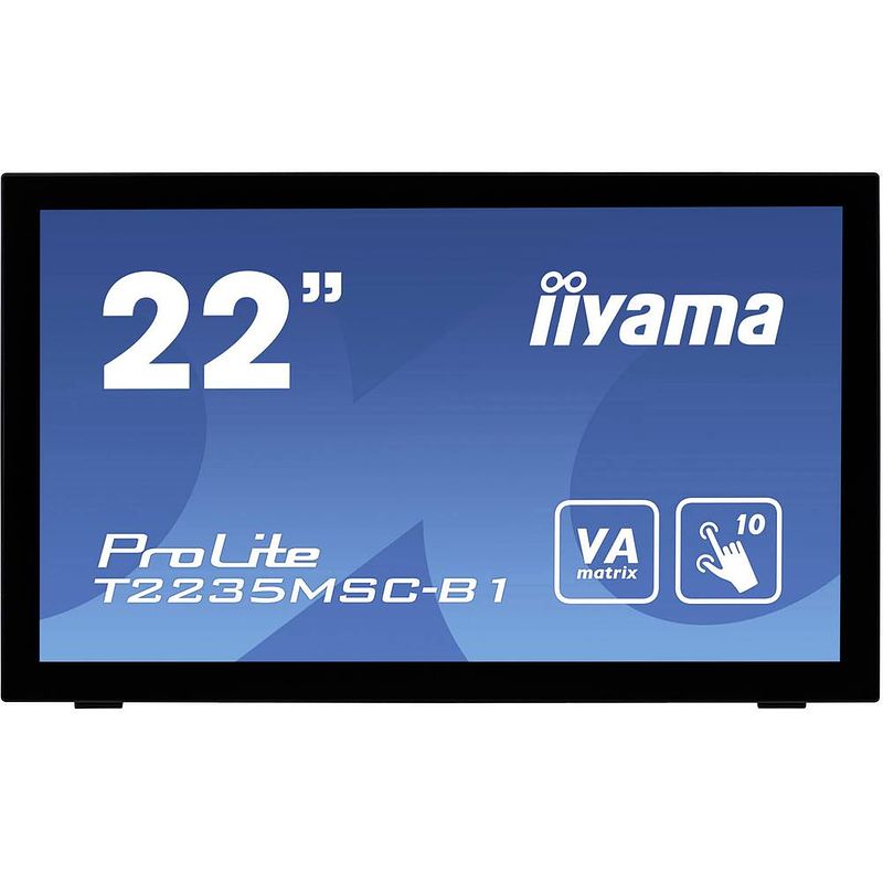 Foto van Iiyama t2235msc-b1 touchscreen monitor energielabel: f (a - g) 54.6 cm (21.5 inch) 1920 x 1080 pixel 16:9 6 ms usb, vga, dvi, displayport va led