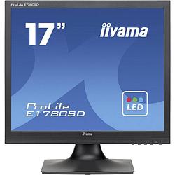 Foto van Iiyama prolite e1780sd-b1 led-monitor 43.2 cm (17 inch) energielabel e (a - g) 1280 x 1024 pixel sxga 5 ms vga, dvi tn led