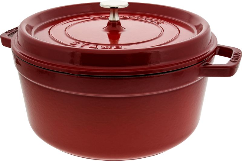 Foto van Staub ronde stoof-/braadpan 26 cm kersenrood