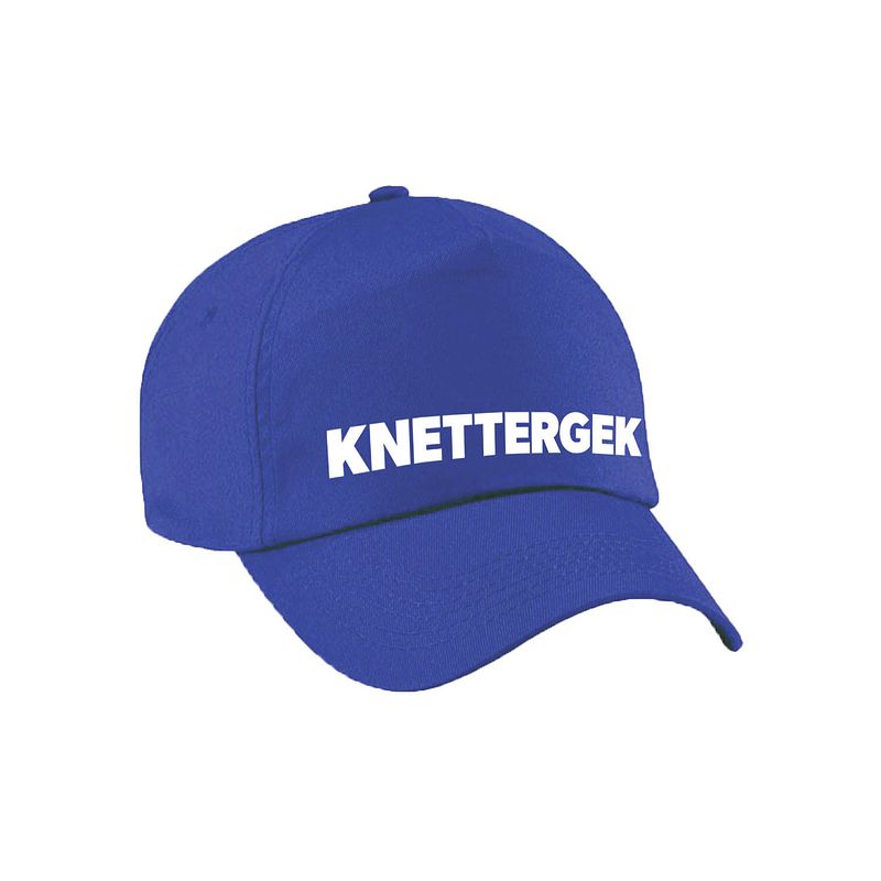 Foto van Carnaval fun pet / cap knettergek blauw voor dames en heren - verkleedhoofddeksels