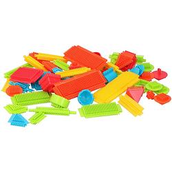 Foto van Eddy toys egelblokken - 58 stuks - bristle blocks - nopper - verschillende vormen en afmetingen