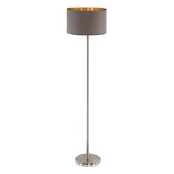 Foto van Eglo maserlo vloerlamp - e27 - 151 cm - grijs/cappucino, goud