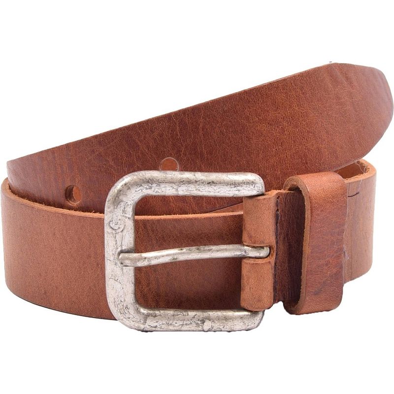 Foto van Kinderriem - riemen - cognac- 3 cm - unisex - 100% leren - leder - riem maat 75