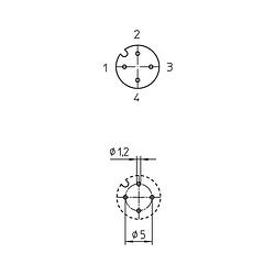 Foto van Lutronic 1228 sensor/actuator steekconnector m12 aantal polen: 4 bus, inbouw 1 stuk(s)