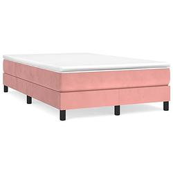 Foto van Vidaxl boxspring met matras fluweel roze 120x200 cm