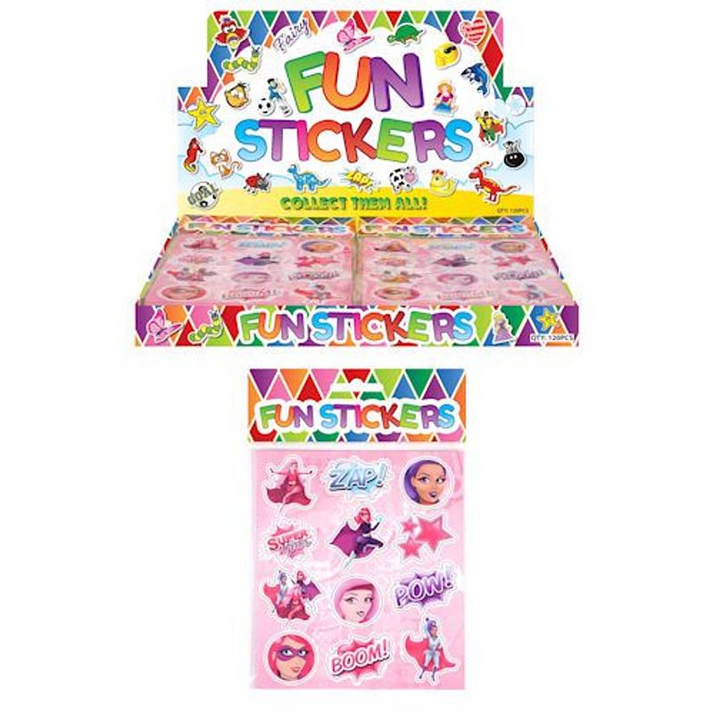 Foto van Uitdeelcadeautjes - fun stickers - model: super girls in display (120