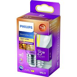 Foto van Philips lighting 871951432419000 led-lamp energielabel d (a - g) e27 kogel 2 w = 25 w warmwit (ø x l) 45 mm x 78 mm 1 stuk(s)