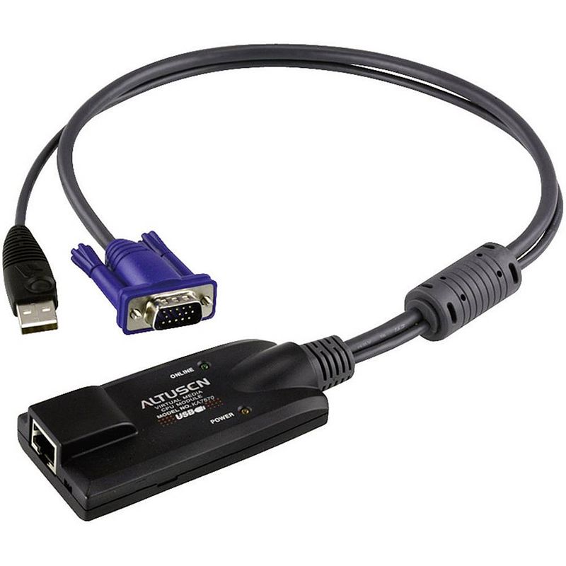 Foto van Aten kvm adapter [1x vga-stekker, usb-a 2.0 stekker - 1x rj45-bus] 0.20 m