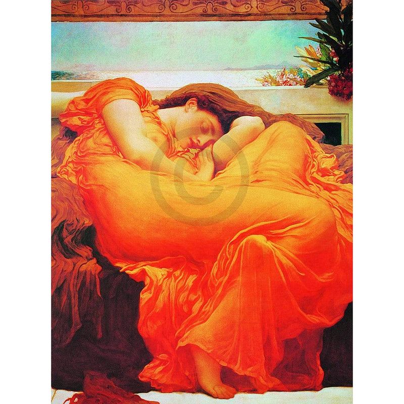 Foto van Lord frederick leighton - flaming june kunstdruk 60x80cm