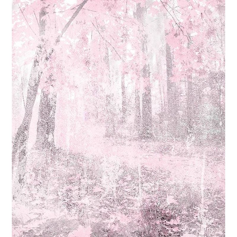 Foto van Dimex pink forest abstract fotobehang 225x250cm 3-banen