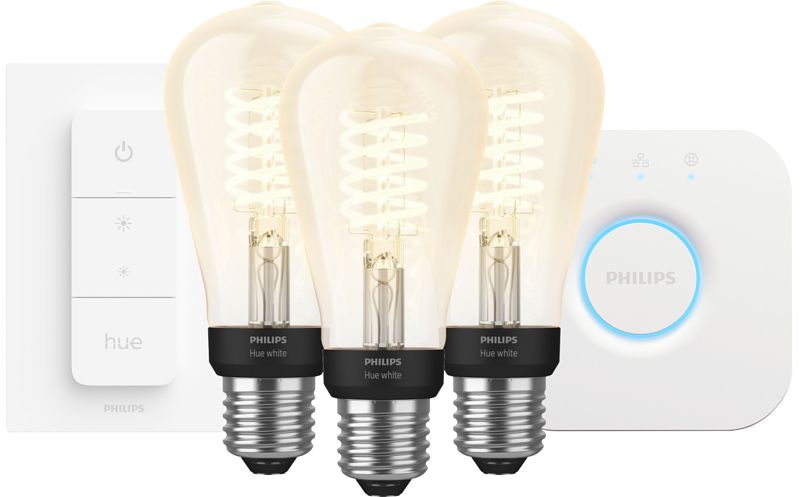 Foto van Philips hue filament white edison 3-pack startpakket