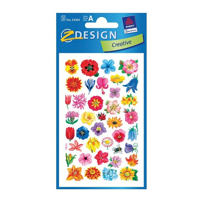 Foto van Bloemen stickers 3 vellen - stickers