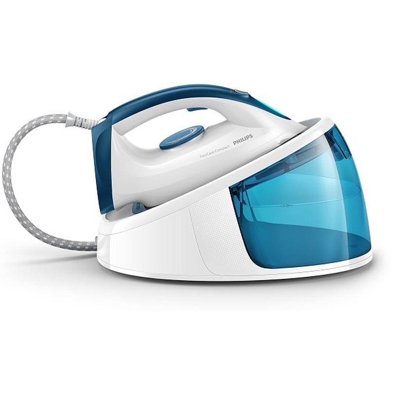 Foto van Philips gc6722/20 fastcare compact stoomstrijkstation wit, lichtblauw 2400 w