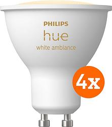 Foto van Philips hue white ambiance gu10 4-pack