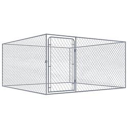 Foto van Vidaxl hondenkennel voor buiten 2x2x1 m gegalvaniseerd staal