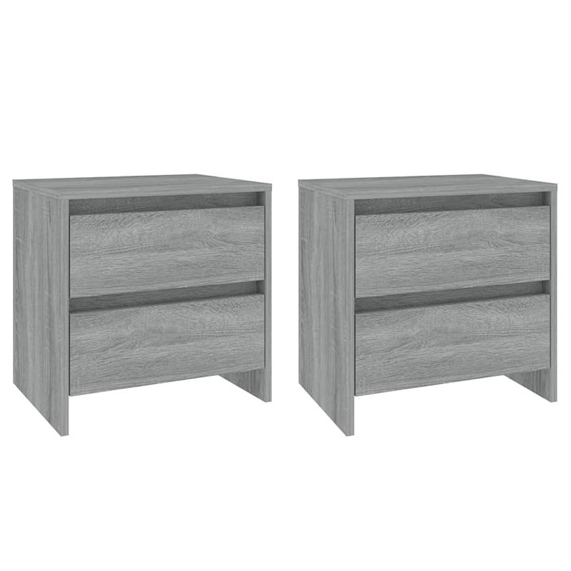 Foto van The living store nachtkastjes - 45 x 34.5 x 44.5 cm - 2 lades - grijs sonoma eiken