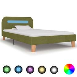 Foto van Vidaxl bedframe met led stof groen 90x200 cm