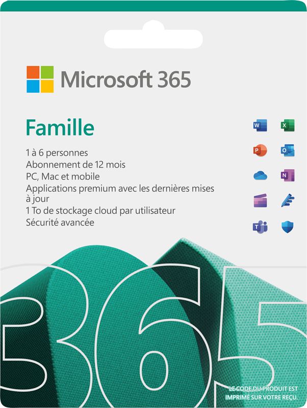 Foto van Microsoft office 365 family fr abonnement 1 jaar