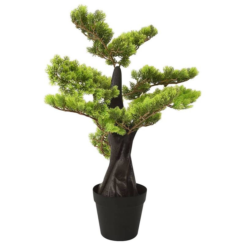 Foto van Vidaxl kunstplant met pot cipres bonsai 60 cm groen