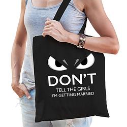 Foto van Dont tell girls married cadeau katoenen tas zwart voor volwassenen - feest boodschappentassen