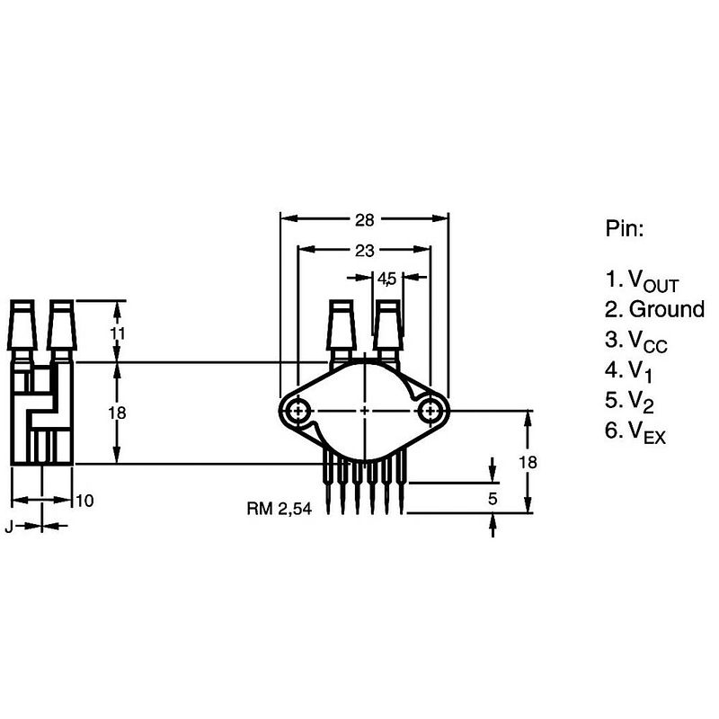 Foto van Nxp semiconductors mpx5100dp druksensor 0 kpa tot 100 kpa print 1 stuk(s)