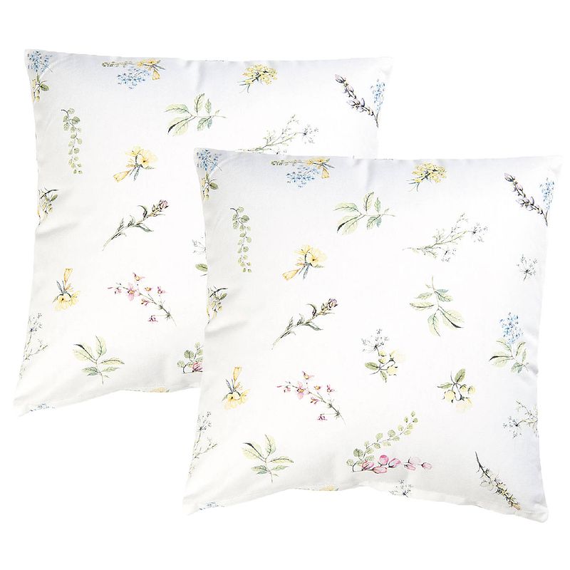 Foto van Haes deco - set van 2 sierkussenhoezen - 40x40 cm - 100% katoen - happy florals