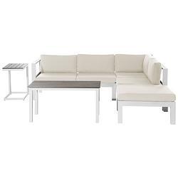 Foto van Beliani messina - loungeset-wit-aluminium