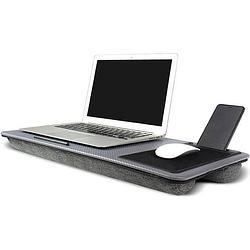 Foto van Ingenious gifting - laptoptafel multifuctioneel - schootbureau - muismat en telefoonhouder - carbon