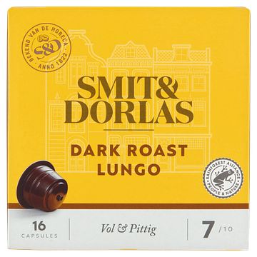 Foto van Smit & dorlas dark roast lungo koffiecups 16 stuks bij jumbo
