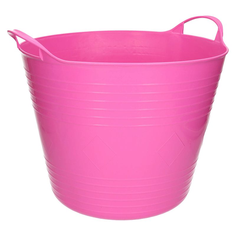 Foto van Flexibele emmer - roze - 27 liter - kunststof - 40 x 35 cm - wasmanden