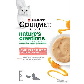 Foto van Purina gourmet™ nature's creations puree met zalm en wortel 5 x 10g bij jumbo