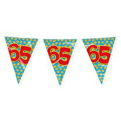 Foto van Paperdreams verjaardag 65 jaar thema vlaggetjes - feestversiering - 10m - folie - dubbelzijdig - vlaggenlijnen