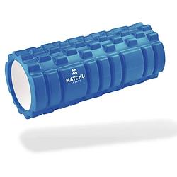 Foto van Matchu sports foam roller - blauw - 33cm - ø 14cm